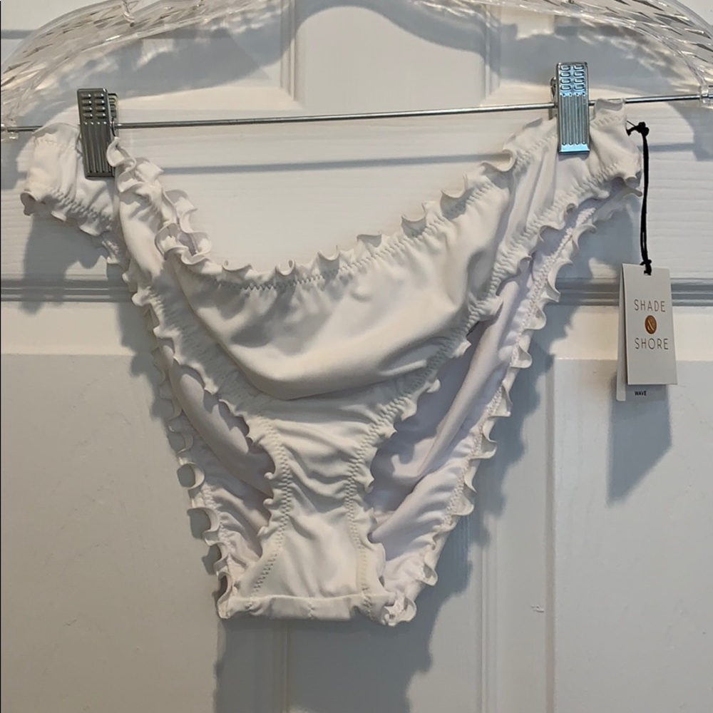 White Cheeky Ruffle Bathing suit Bottom